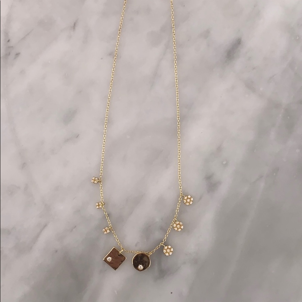 Gold plated necklace with charms